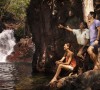 Aboriginal guide Tess Atie with visitors at Florence Falls in Litchfield National Park